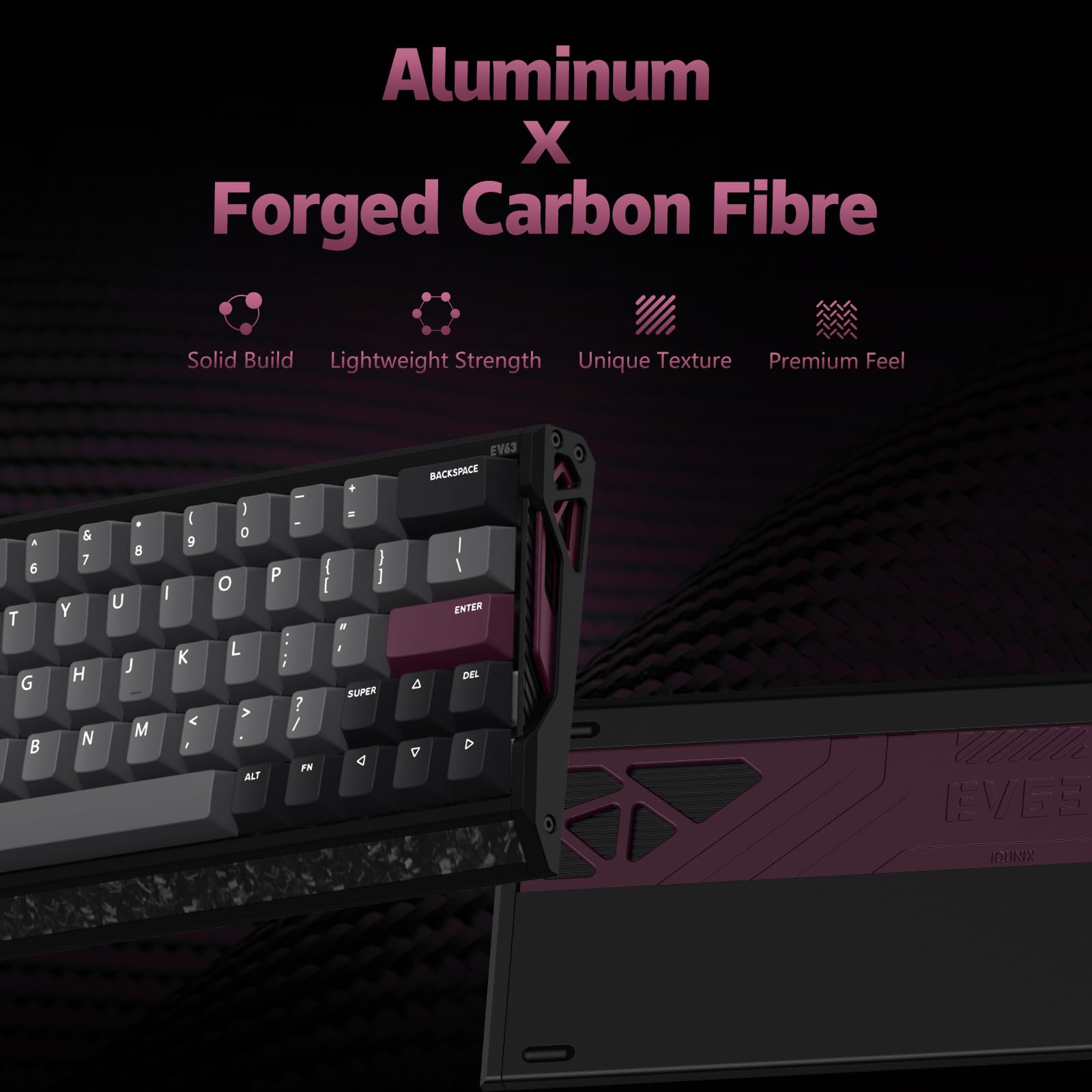 Amazon | IQUNIX EV63 60% マグネットゲーミングキーボード パープル